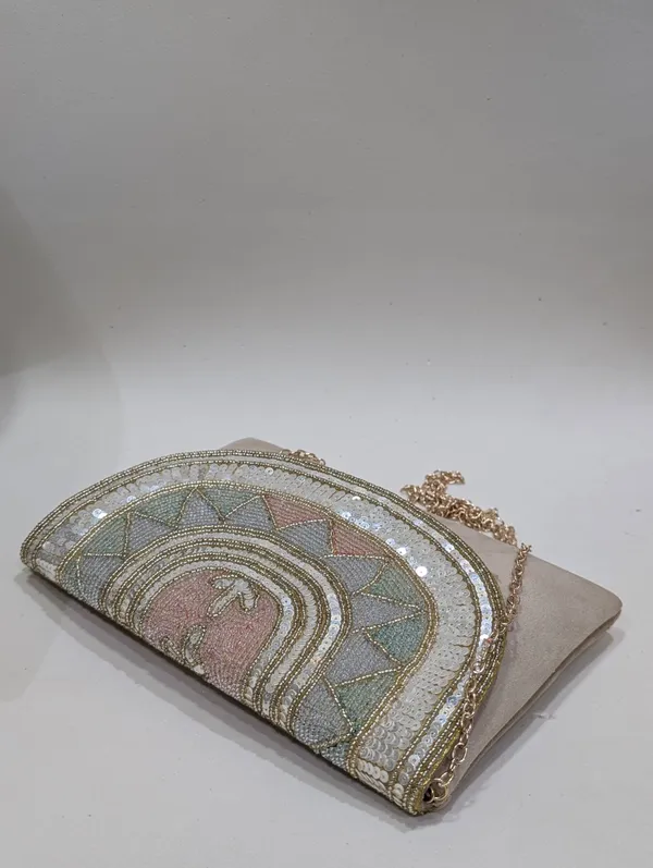 Beige_Silk_Beaded_Sequin_Embellished_Clutch_For_Women