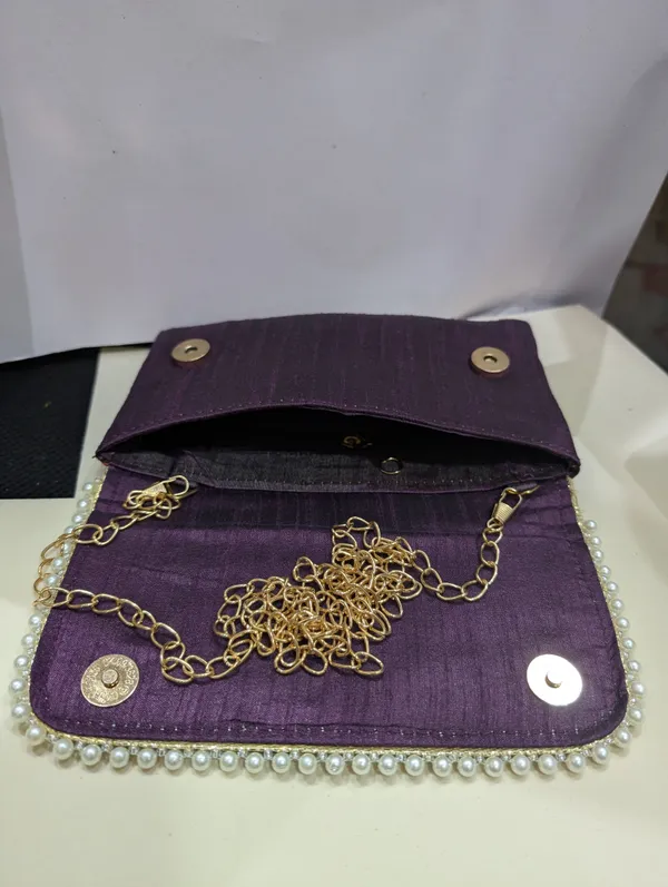 Purple_Silk_Pearl_Embellished_Sling_Clutch_For_Women
