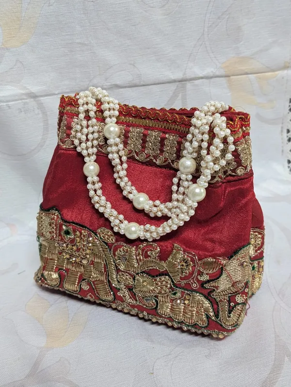 Red_Silk_Elephant_Embroidered_Pearl_Handle_Potli_Bag_For_Women