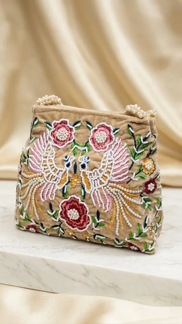 Golden_Velvet_Pearl_Handle_Embroidered_Potli_Bag_For_Women
