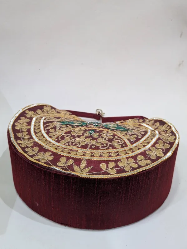 Maroon_Silk_Embroidered_Bird_Motif_Handbag_For_Women
