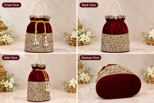FancyGi_Royal_Maroon_Velvet_Bridal_Potli_Bag_with_Pearl_Handle_&_Golden_Embroidery