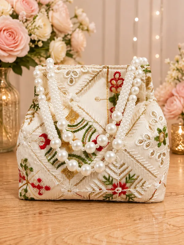 Ivory_Cream_Floral_Embroidered_Pearl_Handle_Potli_Bag