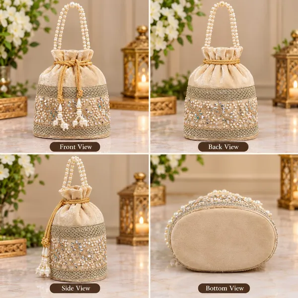 Ivory_Cream_Velvet_Pearl_Potli_Bag_with_Golden_Embroidery