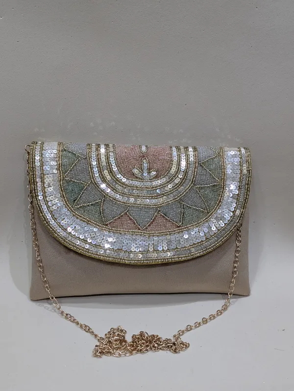 Beige_Silk_Beaded_Sequin_Embellished_Clutch_For_Women