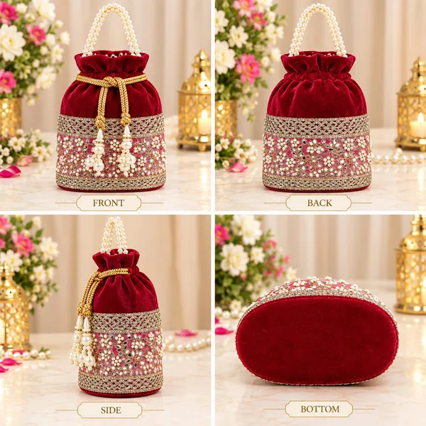 Mehroon_Velvet_Pearl_Potli_Bag_with_Golden_Embroidery