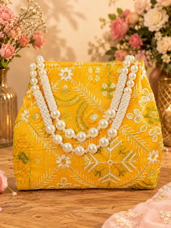 Mustard_Yellow_Floral_Embroidered_Pearl_Handle_Potli_Bag