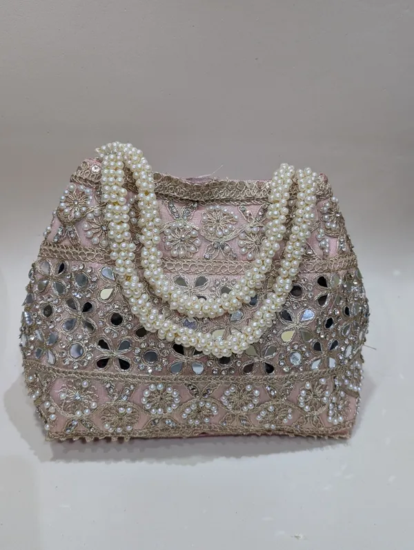Gajri_Silk_Mirror_Work_Pearl_Handle_Potli_Clutch_For_Women
