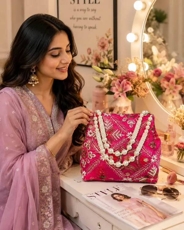 Rani_Pink_Floral_Embroidered_Pearl_Handle_Potli_Bag
