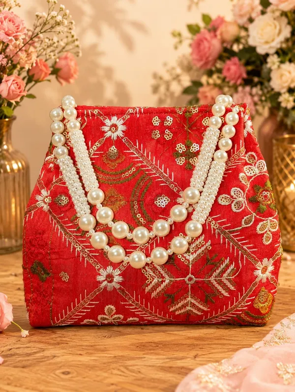 Red_Floral_Embroidered_Pearl_Handle_Potli_Bag