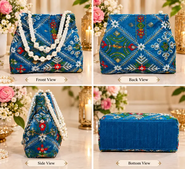 Royal_Blue_Floral_Embroidered_Pearl_Handle_Potli_Bag