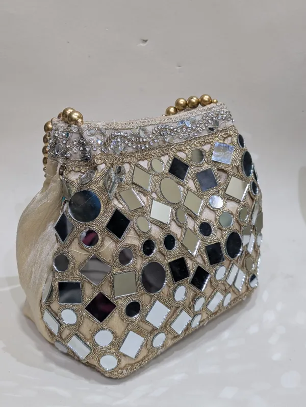 Golden_Silk_Mirror_Work_Embellished_Potli_Bag_For_Women