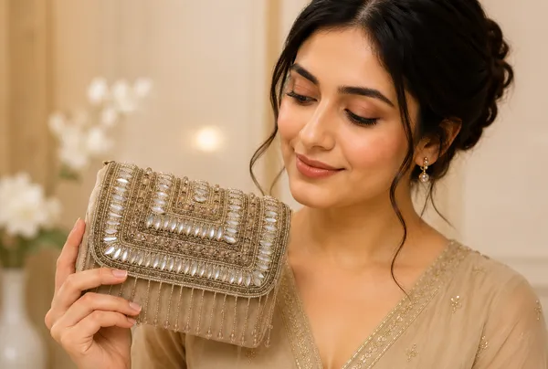 Beige_Silk_Beaded_Embellished_Clutch_Bag_For_Women