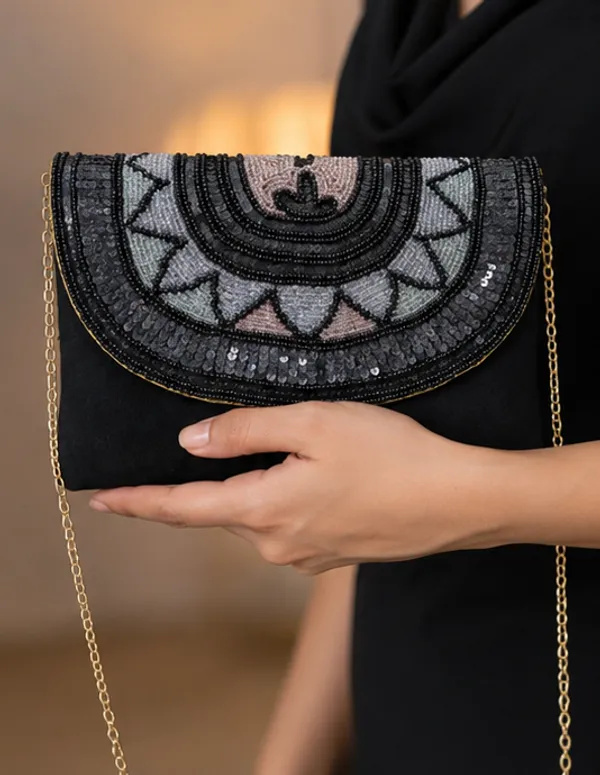 Black_Silk_Beaded_Envelope_Clutch_For_Women