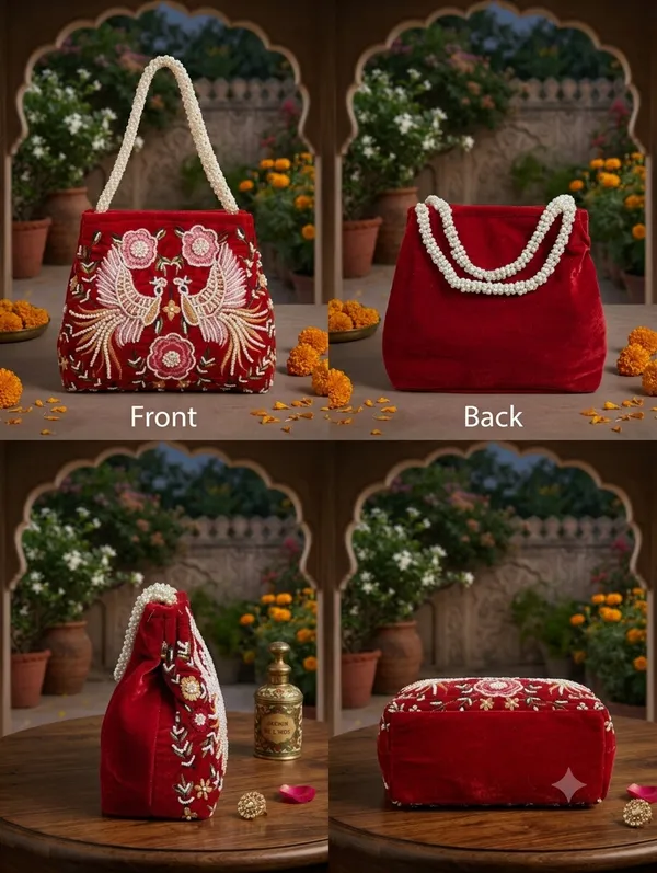 Red_Velvet_Pearl_Handle_Embroidered_Potli_Bag_For_Women