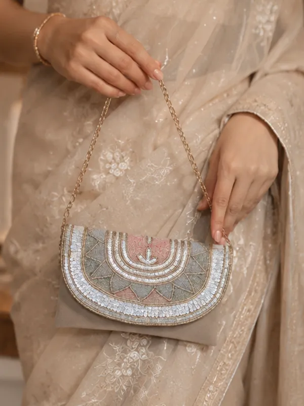 Beige_Silk_Beaded_Sequin_Embellished_Clutch_For_Women