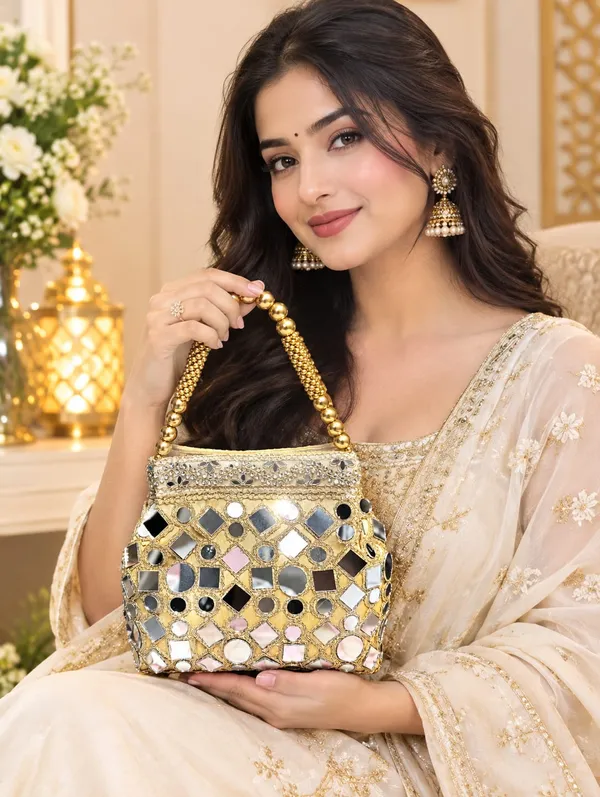 Golden_Silk_Mirror_Work_Embellished_Potli_Bag_For_Women