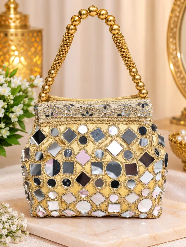 Golden_Silk_Mirror_Work_Embellished_Potli_Bag_For_Women
