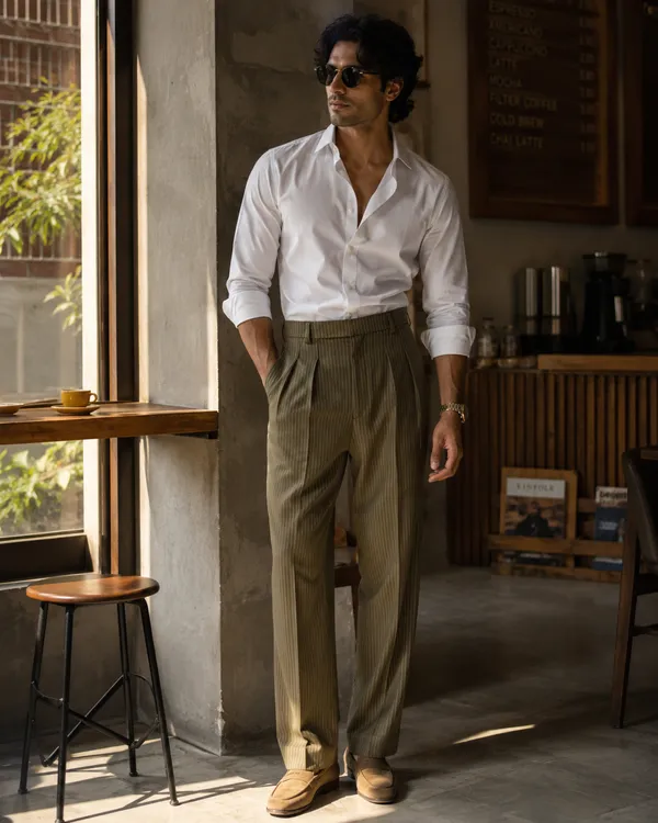 Khaki_Olive_Pleated_Pants(GSG1040)