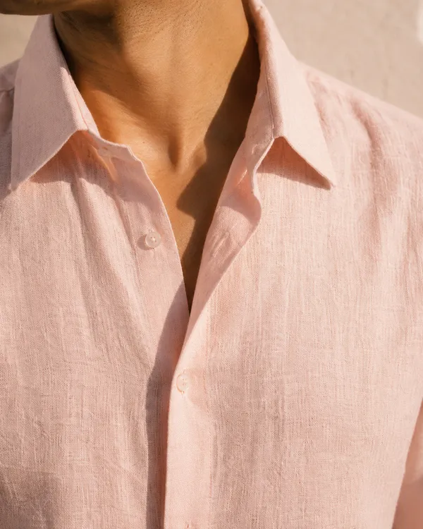 Powder_Pink_60s_Lea_Linen_Shirt(GSG1018)
