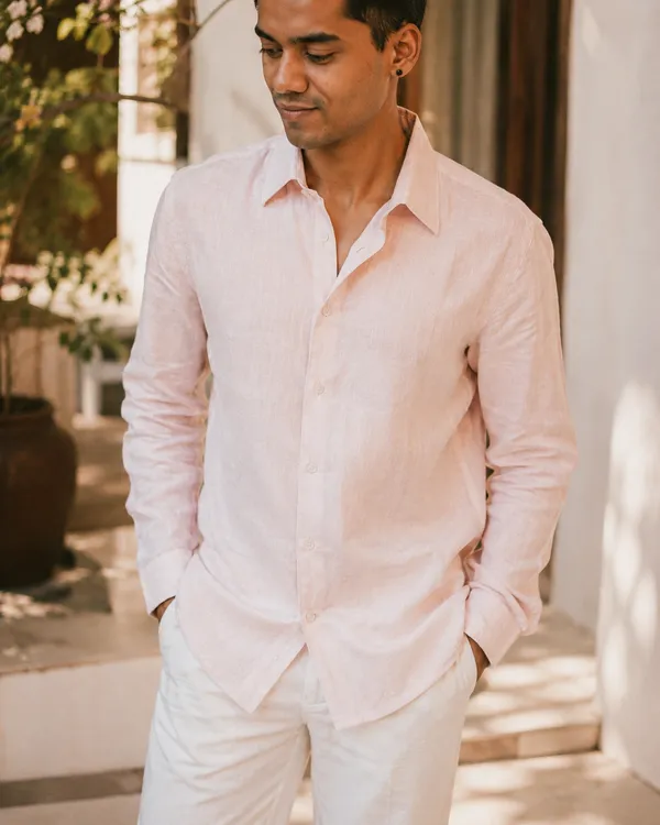 Powder_Pink_60s_Lea_Linen_Shirt(GSG1018)