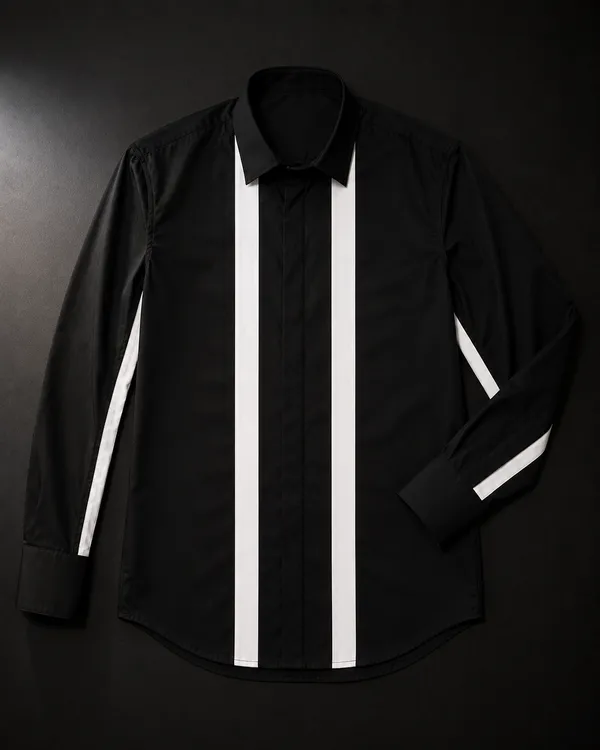 Mens_Black_Giza_Cotton_Contrast_Panel_Shirt(GSG1029)