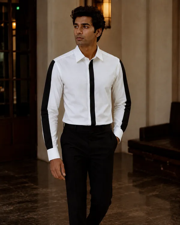 Mens_White_Giza_Cotton_Contrast_Panel_Shirt(GSG1031)