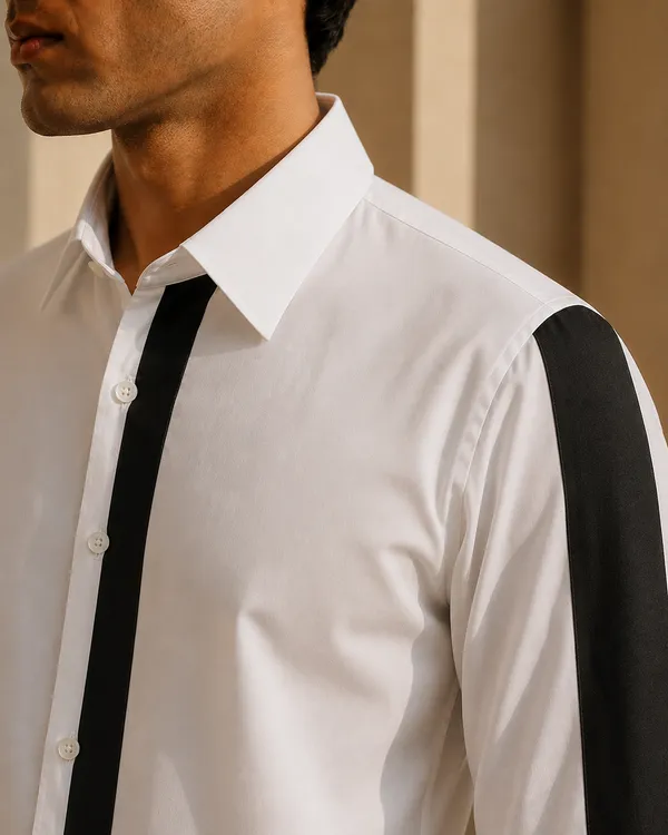 Mens_White_Giza_Cotton_Contrast_Panel_Shirt(GSG1031)
