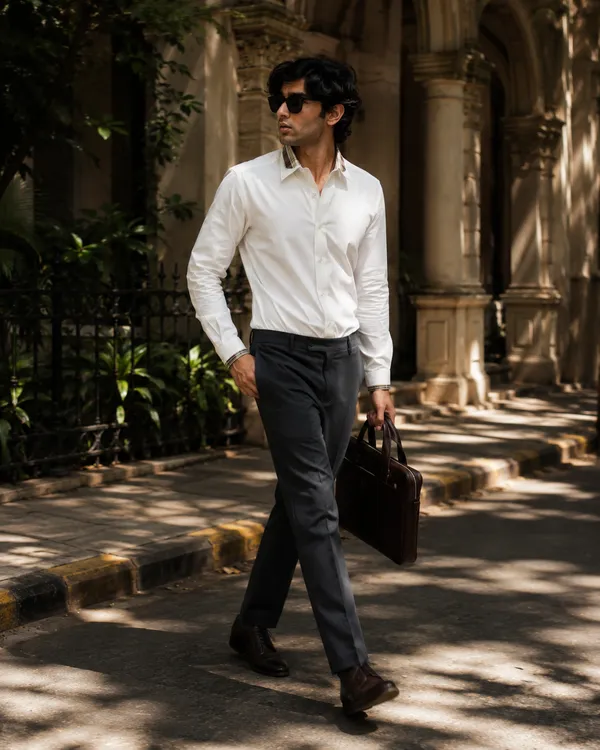 Mens_White_Giza_Cotton_Check_Collar_Shirt(GSG1019)