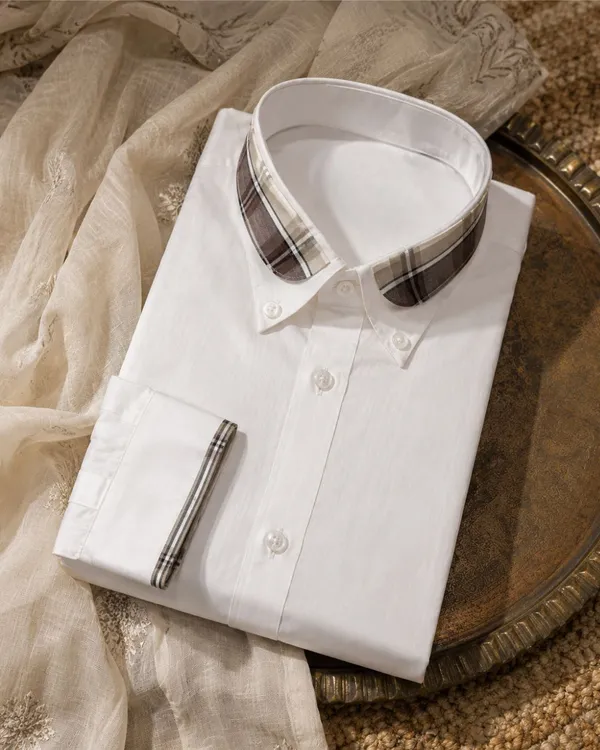 Mens_White_Giza_Cotton_Check_Collar_Shirt(GSG1019)