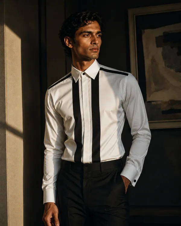 Mens_White_Giza_Cotton_Contrast_Stripe_Shirt(GSG1020)