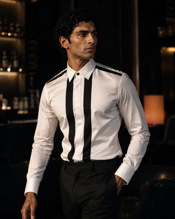 Mens_White_Giza_Cotton_Contrast_Stripe_Shirt(GSG1020)