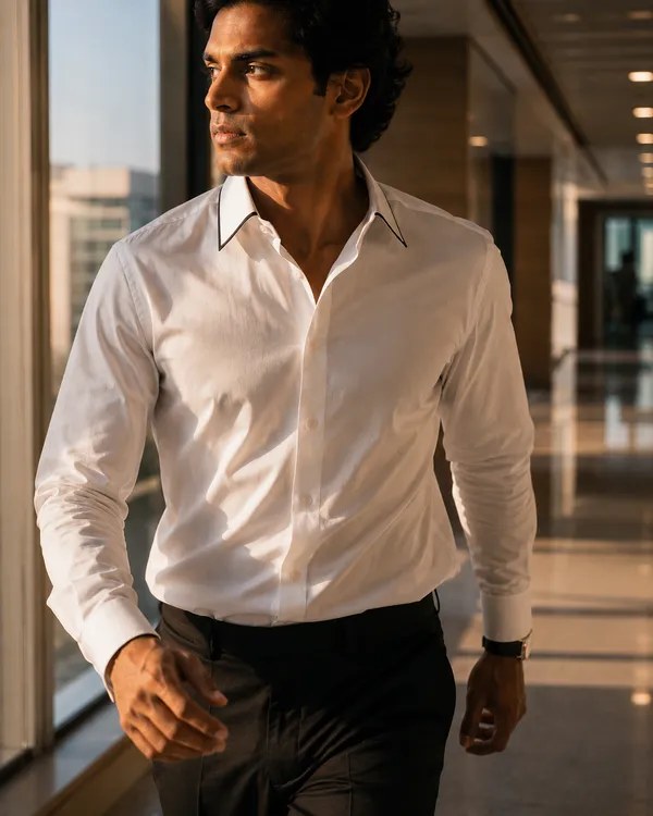 Mens_White_Giza_Cotton_Contrast_Piped_Shirt(GSG1016)
