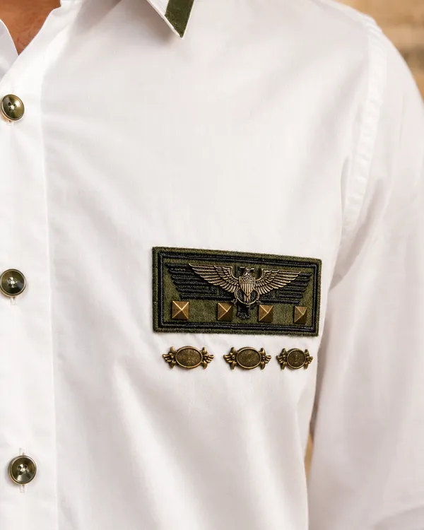 Mens_White_Giza_Cotton_Military_Accent_Shirt(GSG1017)