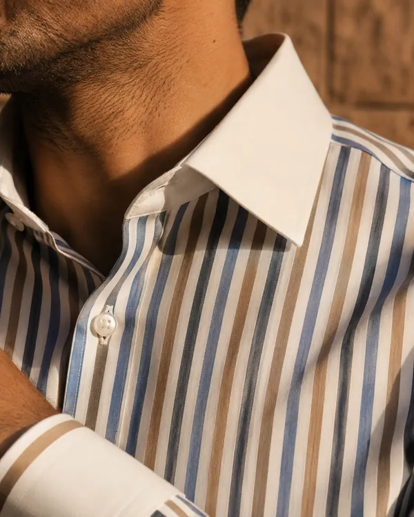 Mens_Albini_Cotton_Multi_Stripe_Dress_Shirt(GSG1023)