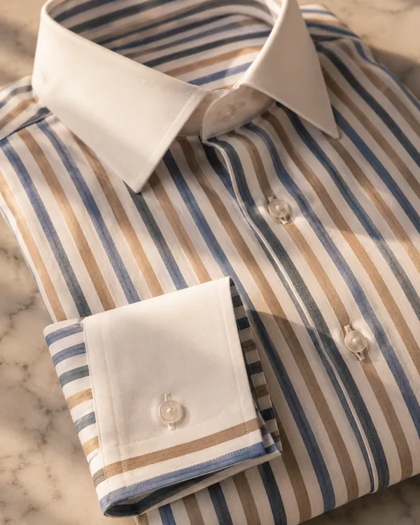 Mens_Albini_Cotton_Multi_Stripe_Dress_Shirt(GSG1023)