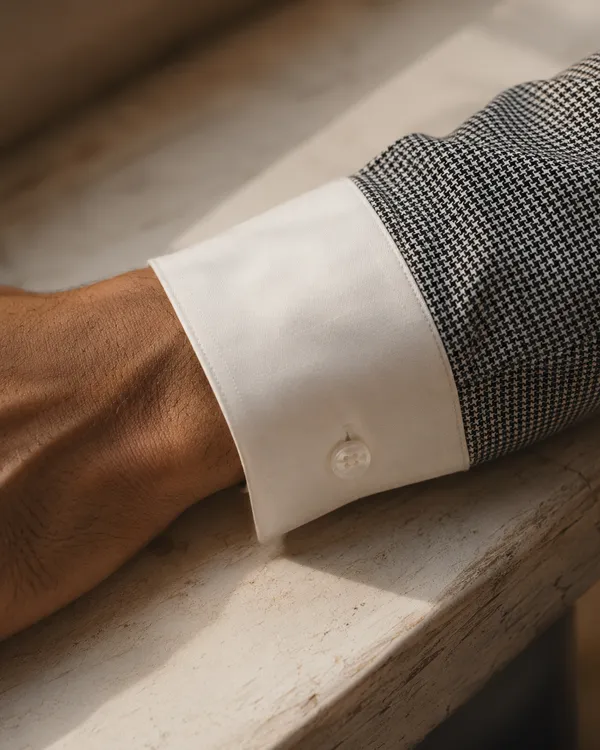 Mens_Albini_Stretch_Cotton_Micro_Houndstooth_Shirt(GSG1033)