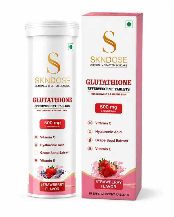 SKNDOSE_Glutathione_500_Mg_Strawberry_Effervescent_Tablets