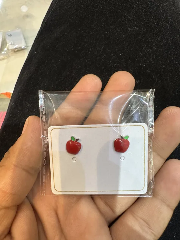 Silver_And_Red_Sterling_Silver_Enamel_Apple_Stud_Earrings_For_Girls
