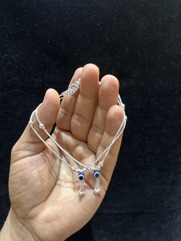 Silver_Sterling_Evil_Eye_Charm_Chain_Anklet_For_Women