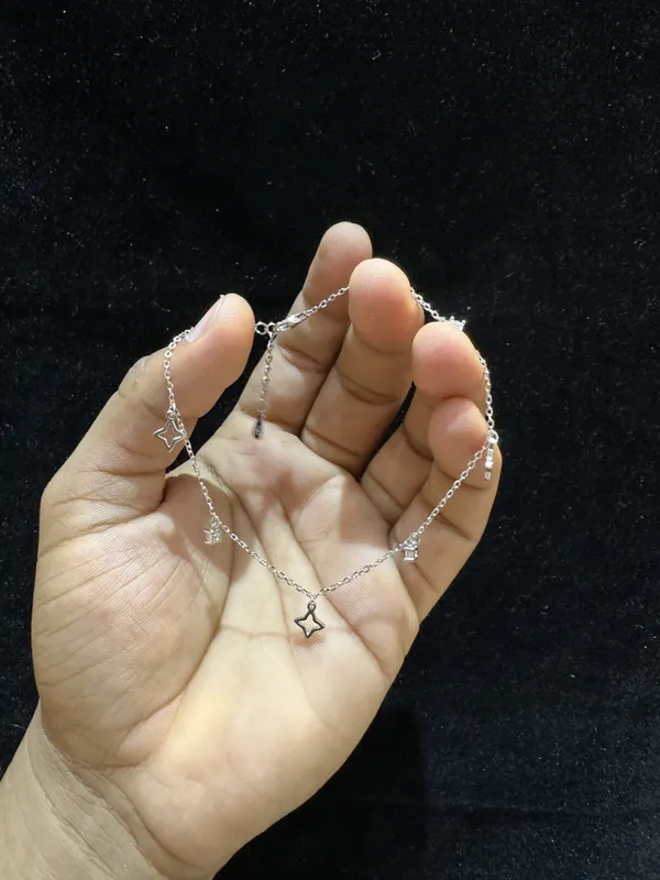 Silver_Sterling_Silver_Star_Charm_Anklet_For_Women