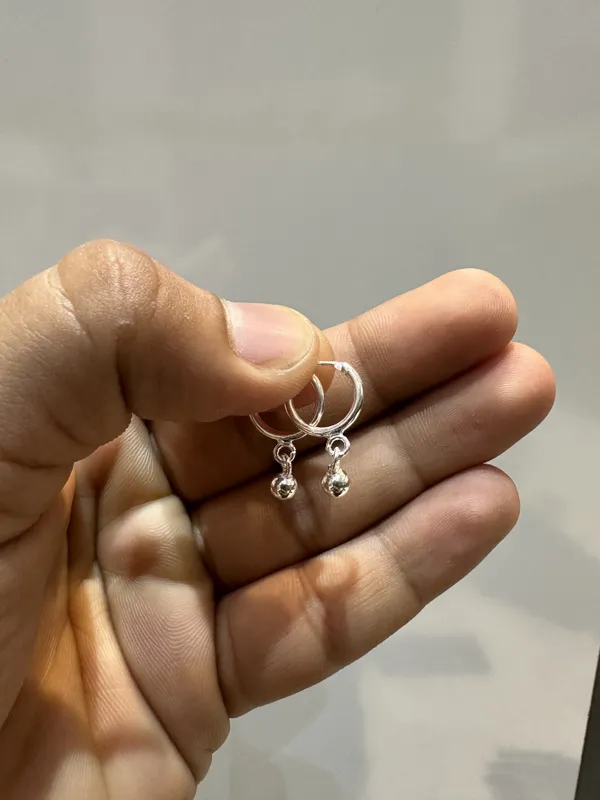 Silver_Sterling_Drop_Charm_Hoop_Bali_Rings_For_Women