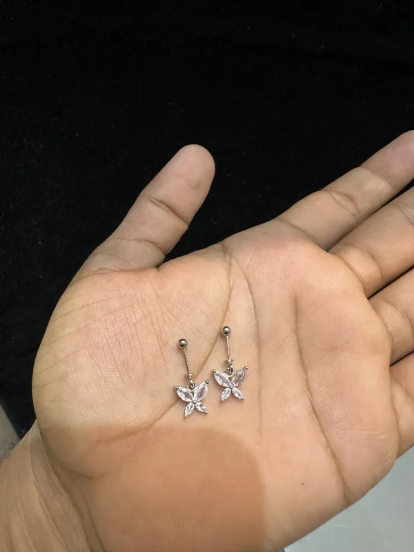 Silver_Sterling_Crystal_Butterfly_Drop_Bugadi_For_Women