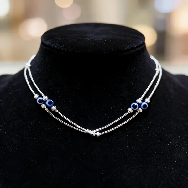 Silver_Sterling_Evil_Eye_Charm_Chain_Anklet_For_Women