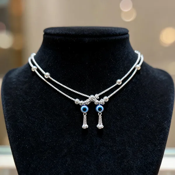 Silver_Sterling_Evil_Eye_Charm_Chain_Anklet_For_Women