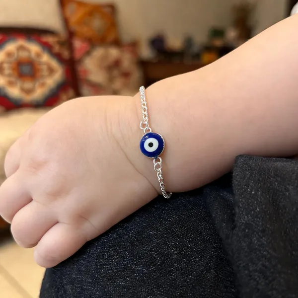Silver_And_Blue_Evil_Eye_Charm_Sterling_Bracelet_For_Girls