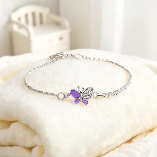 Silver_And_Purple_Sterling_Silver_Butterfly_Charm_Bracelet_For_Kids