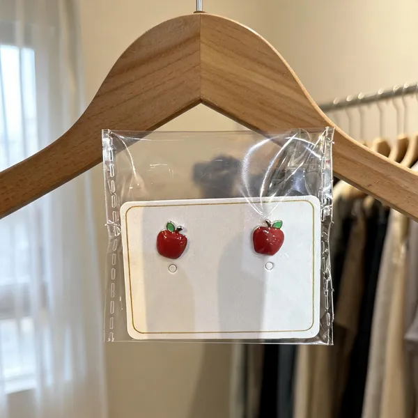 Silver_And_Red_Sterling_Silver_Enamel_Apple_Stud_Earrings_For_Girls
