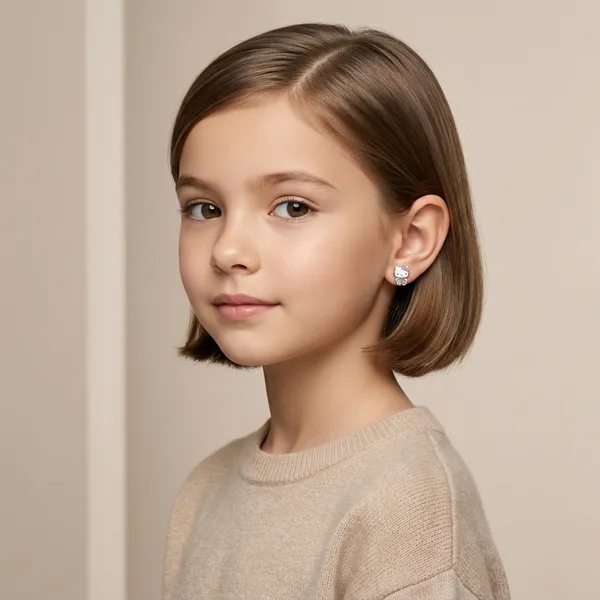 Silver_White_Enamel_Kitty_Stud_Earrings_For_Girls