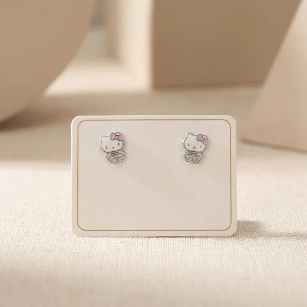Silver_White_Enamel_Kitty_Stud_Earrings_For_Girls